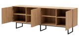TV-Lowboard Breda in Stone Eiche 200 x 70 cm, mit Push-to-Open und Komforth�he
