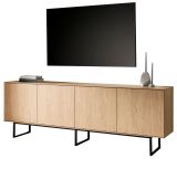 TV-Lowboard Breda in Stone Eiche 200 x 70 cm, mit Push-to-Open und Komforth�he