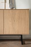 Sideboard Breda in Stone Eiche Kommode 150 x 90 cm, mit Push-to-Open