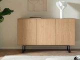 Sideboard Breda in Stone Eiche Kommode 150 x 90 cm, mit Push-to-Open
