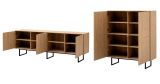Wohnwand Breda in Stone Eiche Wohnkombination 2-teilig 330 cm, mit Push-to-Open
