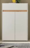 Schuhschrank Center in wei� und Wotan Eiche Flurkommode 85 x 122 cm