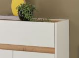 Schuhschrank Center in wei� und Wotan Eiche Flurkommode 85 x 122 cm