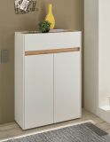 Schuhschrank Center in wei� und Wotan Eiche Flurkommode 85 x 122 cm