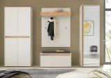 Schuhschrank Center in wei� und Wotan Eiche Flurschrank 85 x 195 cm