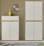 Garderobe Set 2-teilig Center in wei� und Wotan Eiche Garderobenkombination 180 x 195 cm