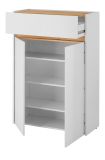 Garderobe Set 4-teilig Center in wei� und Wotan Eiche Garderobenkombination 195 x 200 cm