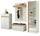 Garderobe Set 5-teilig Center in wei� und Wotan Eiche Garderobenkombination 265 x 200 cm