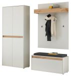 Garderobe Set 4-teilig Center in wei� und Wotan Eiche Garderobenkombination 195 x 200 cm
