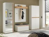 Garderobe Set 5-teilig Center in wei� und Wotan Eiche Garderobenkombination 265 x 200 cm