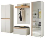 Garderobe Set 5-teilig Center in wei� und Wotan Eiche Garderobenkombination 265 x 200 cm
