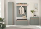 Schuhschrank Center in Salbei Gr�n und Barista Eiche Flurschrank 50 x 200 cm