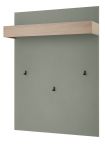 Garderobenpaneel Center in Salbei und Barista Eiche Wandgarderobe 100 x 135 cm