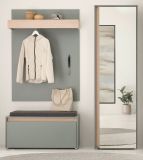 Garderobe Set 4-teilig Center in Salbei und Barista Eiche Garderobenkombination 170 x 200 cm