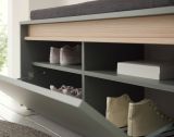 Garderobe Set 3-teilig Center in Salbei und Barista Eiche Garderobenkombination 100 x 200 cm