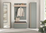 Garderobe Set 5-teilig Center in Salbei und Barista Eiche Garderobenkombination 230 x 200 cm