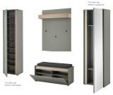 Garderobe Set 5-teilig Center in Salbei und Barista Eiche Garderobenkombination 230 x 200 cm