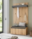Garderobenpaneel Center in Evoke Eiche und grau Wandgarderobe 100 x 135 cm