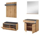 Garderobe Set 5-teilig Center in Evoke Eiche und grau Garderobenkombination 190 x 200 cm