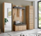 Garderobe Set 5-teilig Center in Evoke Eiche und grau Garderobenkombination 230 x 200 cm