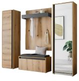 Garderobe Set 5-teilig Center in Evoke Eiche und grau Garderobenkombination 230 x 200 cm