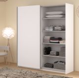 Kleiderschrank Swing in wei� Schiebet�renschrank 2-t�rig mit Spiegel 178 x 203 cm, Soft-Close