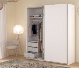Kleiderschrank Swing in wei� Schiebet�renschrank 2-t�rig mit Spiegel 178 x 203 cm, Soft-Close