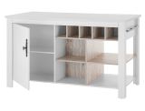 K�cheninsel Rovola in wei� Pinie Landhaus K�chenschrank freistehend 161 x 77 cm, Soft-Close