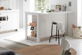 K�chentheke Rovola in wei� Pinie Landhaus K�cheninsel freistehend 161 x 90 cm, Soft-Close