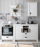 K�che Rovola in wei� Pinie Landhaus K�chenschrank Set 4-teilig 191 x 200 cm