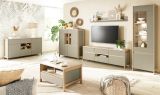 Buffet Finnes in Salbei und Eiche Vitrinenschrank skandinavisch 164 x 195 cm, Soft-Close