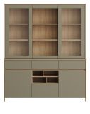 Buffet Finnes in Salbei und Eiche Vitrinenschrank skandinavisch 164 x 195 cm, Soft-Close
