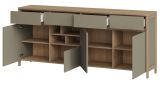 Sideboard Finnes in Salbei und Eiche Kommode skandinavisch 193 cm, Soft-Close