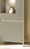 Wohnwand Finnes in Salbei und Eiche Wohnkombination skandinavisch 3-teilig 266 cm, Soft-Close