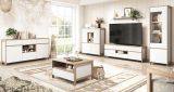 Buffet Finnes in wei� und Eiche Vitrinenschrank skandinavisch 164 x 195 cm, Soft-Close