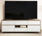 TV-Lowboard Finnes in wei� und Eiche TV Unterteil skandinavisch 164 cm, Soft-Close