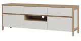 TV-Lowboard Finnes in wei� und Eiche TV Unterteil skandinavisch 164 cm, Soft-Close