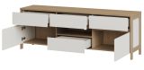 TV-Lowboard Finnes in wei� und Eiche TV Unterteil skandinavisch 164 cm, Soft-Close