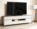 TV-Lowboard Finnes in wei� und Eiche TV Unterteil skandinavisch 193 cm, Soft-Close