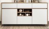 Sideboard Finnes in wei� und Eiche Kommode skandinavisch 164 cm, Soft-Close