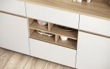 Sideboard Finnes in wei� und Eiche Kommode skandinavisch 164 cm, Soft-Close