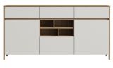 Sideboard Finnes in wei� und Eiche Kommode skandinavisch 164 cm, Soft-Close