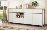 Sideboard Finnes in wei� und Eiche Kommode skandinavisch 193 cm, Soft-Close