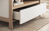 Couchtisch Finnes in wei� und Eiche Beistelltisch skandinavisch 80 x 60 cm, Soft-Close