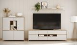 Wandboard Finnes in wei� und Eiche Wandregal skandinavisch 180 cm