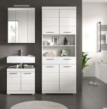Badm�bel Set 3-teilig Shawn in wei� Hochglanz Badkombination 149 x 191 cm