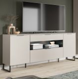 TV-Lowboard Morena in kaschmir und schwarz TV Unterteil 185 cm, Soft-Close