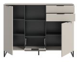 Highboard Morena in Kaschmir und Schwarz Kommode 150 x 112 cm, Soft-Close