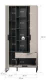 Stauraumschrank Morena in kaschmir und schwarz Mehrzweckschrank 90 x 192 cm, Soft-Close