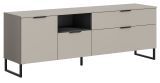 TV-Lowboard Morena in kaschmir und schwarz TV Unterteil 185 cm, Soft-Close